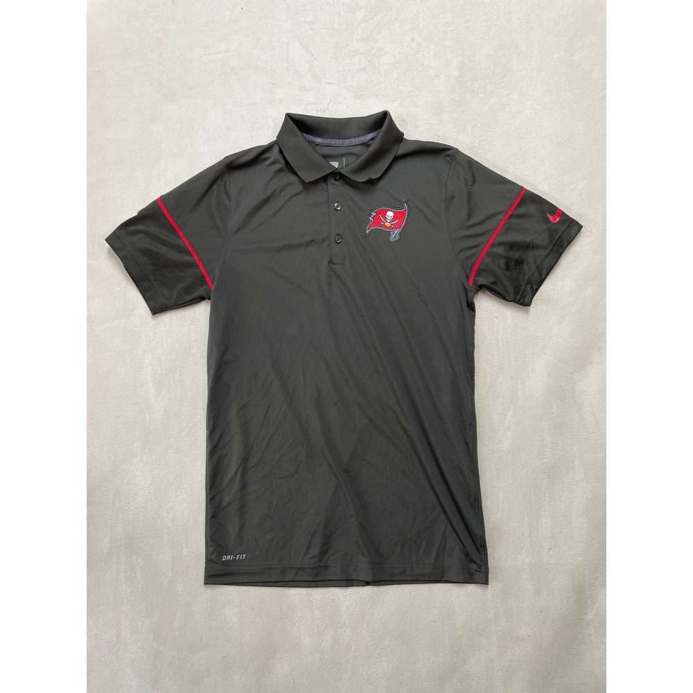 Nike NFL Training Tampa Bay Buccaneers Dri-FIT Polo Shirt Mens Small Gray
